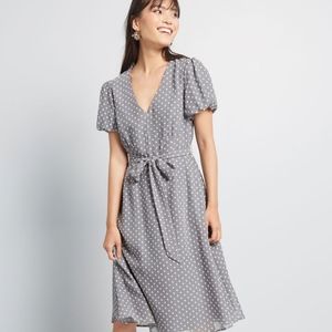 NWT Puff Sleeve Polka Dot Dress